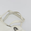 Christian Dior Canage Tote Bag Leather White Silver Auth bs36672A-8