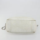 Christian Dior Canage Tote Bag Leather White Silver Auth bs36672A-9
