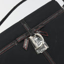 Christian Dior Hand Bag Nylon Black Silver Auth bs36673-14