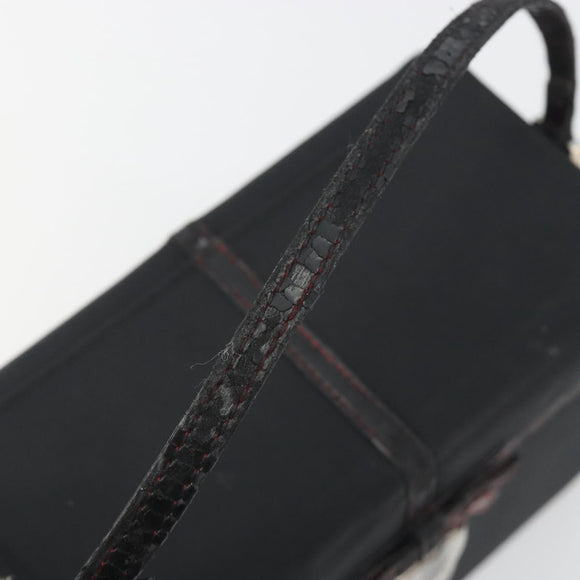 Christian Dior Hand Bag Nylon Black Silver Auth bs36673