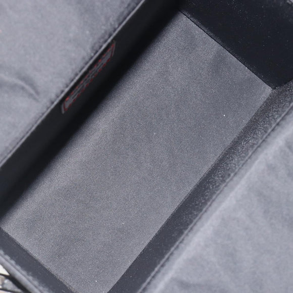 Christian Dior Hand Bag Nylon Black Silver Auth bs36673