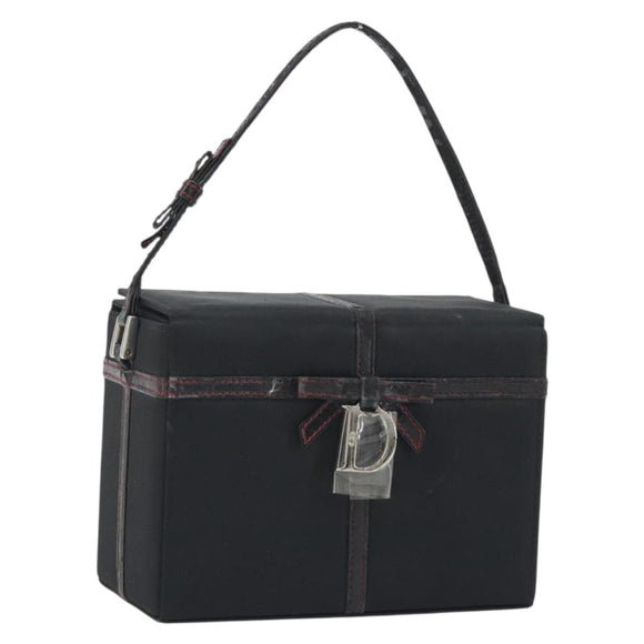 Christian Dior Hand Bag Nylon Black Silver Auth bs36673