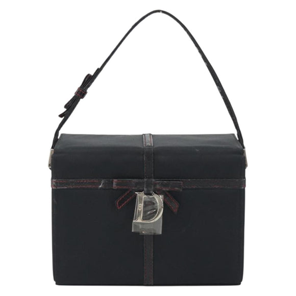 Christian Dior Hand Bag Nylon Black Silver Auth bs36673