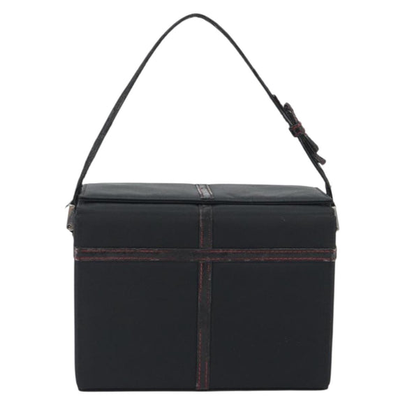 Christian Dior Hand Bag Nylon Black Silver Auth bs36673