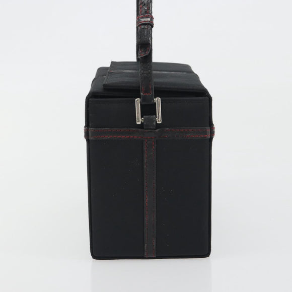 Christian Dior Hand Bag Nylon Black Silver Auth bs36673
