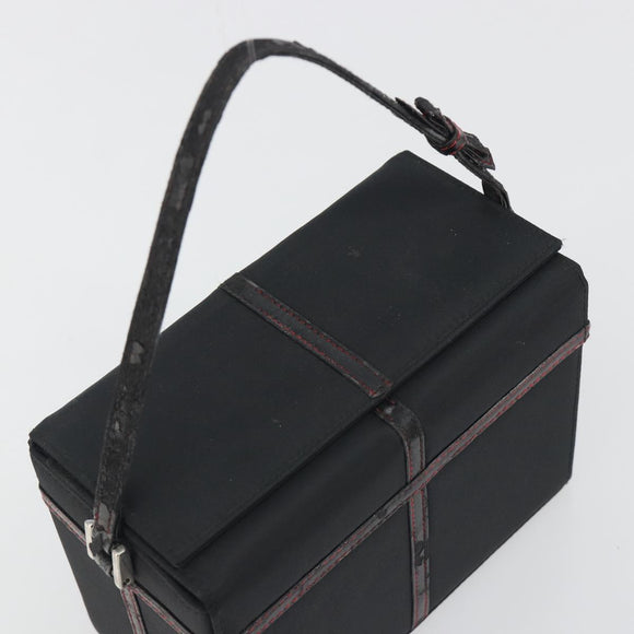 Christian Dior Hand Bag Nylon Black Silver Auth bs36673