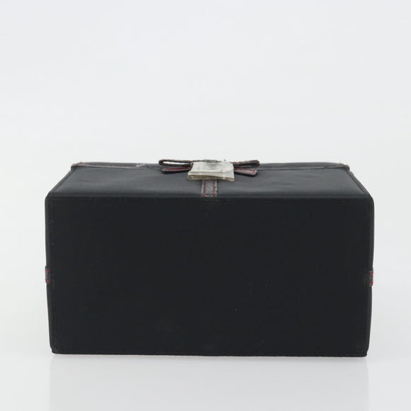 Christian Dior Hand Bag Nylon Black Silver Auth bs36673