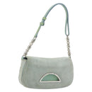 Christian Dior Maris Pearl Hand Bag Suede Light Blue Silver Auth bs36674A-1