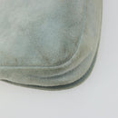 Christian Dior Maris Pearl Hand Bag Suede Light Blue Silver Auth bs36674A-13