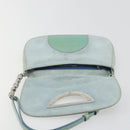Christian Dior Maris Pearl Hand Bag Suede Light Blue Silver Auth bs36674A-15