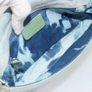 Christian Dior Maris Pearl Hand Bag Suede Light Blue Silver Auth bs36674A-18