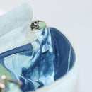 Christian Dior Maris Pearl Hand Bag Suede Light Blue Silver Auth bs36674A-19
