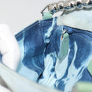 Christian Dior Maris Pearl Hand Bag Suede Light Blue Silver Auth bs36674A-20