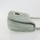 Christian Dior Maris Pearl Hand Bag Suede Light Blue Silver Auth bs36674A-4
