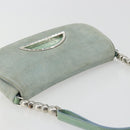 Christian Dior Maris Pearl Hand Bag Suede Light Blue Silver Auth bs36674A-6
