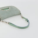 Christian Dior Maris Pearl Hand Bag Suede Light Blue Silver Auth bs36674A-7