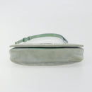 Christian Dior Maris Pearl Hand Bag Suede Light Blue Silver Auth bs36674A-9