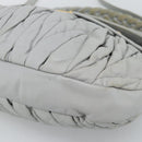 Miu Miu Matelasse Hand Bag Leather 2way Light Blue Gold Auth bs36677A-15