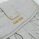 Miu Miu Matelasse Hand Bag Leather 2way Light Blue Gold Auth bs36677A-18