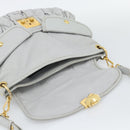 Miu Miu Matelasse Hand Bag Leather 2way Light Blue Gold Auth bs36677A-20