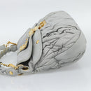 Miu Miu Matelasse Hand Bag Leather 2way Light Blue Gold Auth bs36677A-3