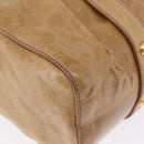 Miu Miu Vitellolux Hand Bag Leather 2way Beige Gold Auth bs36678V-15
