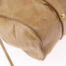 Miu Miu Vitellolux Hand Bag Leather 2way Beige Gold Auth bs36678V-17