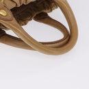 Miu Miu Vitellolux Hand Bag Leather 2way Beige Gold Auth bs36678V-7