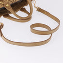 Miu Miu Vitellolux Hand Bag Leather 2way Beige Gold Auth bs36678V-9