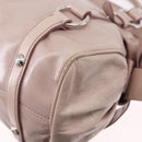 Miu Miu Side Ribbon Hand Bag Leather 2way Pink Silver Auth bs36679V-18