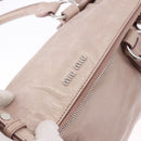 Miu Miu Side Ribbon Hand Bag Leather 2way Pink Silver Auth bs36679V-21