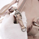 Miu Miu Side Ribbon Hand Bag Leather 2way Pink Silver Auth bs36679V-22
