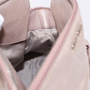 Miu Miu Side Ribbon Hand Bag Leather 2way Pink Silver Auth bs36679V-25