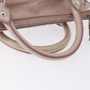 Miu Miu Side Ribbon Hand Bag Leather 2way Pink Silver Auth bs36679V-7
