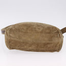 LOEWE Shoulder Bag Suede Beige Gold Auth bs36680-10