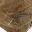 LOEWE Shoulder Bag Suede Beige Gold Auth bs36680-12