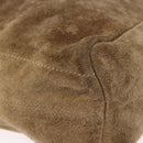 LOEWE Shoulder Bag Suede Beige Gold Auth bs36680-14