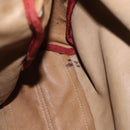 LOEWE Shoulder Bag Suede Beige Gold Auth bs36680-19
