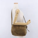 LOEWE Shoulder Bag Suede Beige Gold Auth bs36680-20