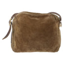 LOEWE Shoulder Bag Suede Beige Gold Auth bs36680-3