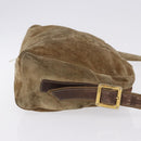 LOEWE Shoulder Bag Suede Beige Gold Auth bs36680-4