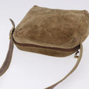 LOEWE Shoulder Bag Suede Beige Gold Auth bs36680-7