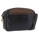 LOEWE Shoulder Bag Leather Black Gold Auth bs36681-1
