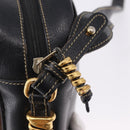 LOEWE Shoulder Bag Leather Black Gold Auth bs36681-14