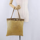 LOEWE Anagram Shoulder Bag Leather Beige Gold Auth bs36682-20
