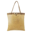 LOEWE Anagram Shoulder Bag Leather Beige Gold Auth bs36682-13