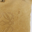 LOEWE Anagram Shoulder Bag Leather Beige Gold Auth bs36682-2