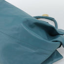LOEWE Nappa Aire Anagram Hand Bag Leather Blue Gold Auth bs36683-17