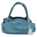 LOEWE Nappa Aire Anagram Hand Bag Leather Blue Gold Auth bs36683-13