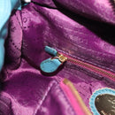 LOEWE Nappa Aire Anagram Hand Bag Leather Blue Gold Auth bs36683-21